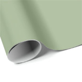Papier Cadeau Vert Sage moderne Couleur uni (Coin rond)
