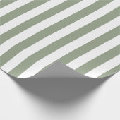 Papier Cadeau Vert sauge clair et rayure blanche (Coin)