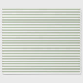 Papier Cadeau Vert sauge clair et rayures blanches (Plat)