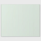 Papier Cadeau Vert sauge clair et rayures blanches (Plat)