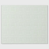 Papier Cadeau Vert Sauge Gingham Classique (Plat)
