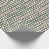 Papier Cadeau Vert simple Feuille Pastel rose (Coin)