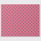 Papier Cadeau Vert sur rose Pois Design Motif (Plat)