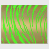Papier Cadeau Vert Tigre Or (Plat)