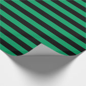 Papier Cadeau Vert trèfle et rayure noire (Coin)