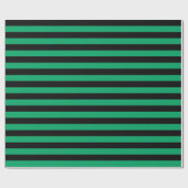 Papier Cadeau Vert trèfle et rayure noire (Plat)