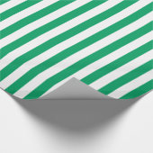 Papier Cadeau Vert trèfle/Rayure blanche (Coin)
