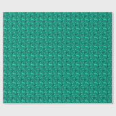 Papier Cadeau vert turquoise motif floral clair (Plat)