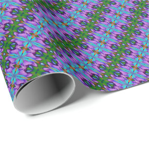 Papier Cadeau Vert turquoise violet Design abstrait