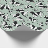 Papier Cadeau Vert vaches (Coin)