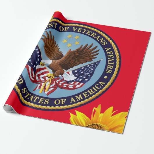 Papier Cadeau Vertans de tournesol Papier d'enveloppement de mat (Déroulé)