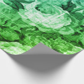 Papier Cadeau Verte Aqua Blue Floral Toile Botanique Découpage (Coin)