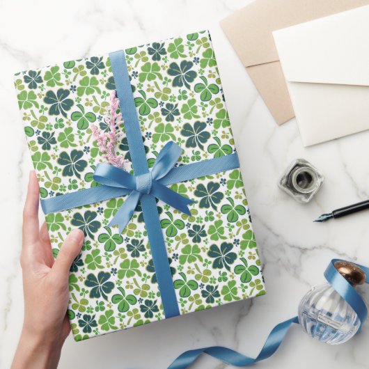 Papier Cadeau Verte Lucky Shamrock Clover Saint Patrick`s Day (Cadeaux)