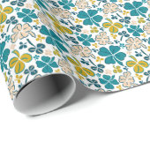 Papier Cadeau Verte Lucky Shamrock Clover St Patrick`s Day Wra (Coin rond)