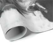 Papier Cadeau Vestige noir et blanc (Coin rond)