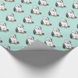 Papier Cadeau Vétérinaire Vieux Anglais Berger Gris 1 Cute Vet