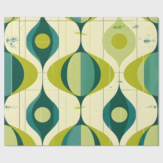 Papier Cadeau Vibe Moderne Du Milieu Du Siècle (Plat)