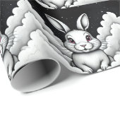 Papier Cadeau Vibes célestes de lapin céleste (Coin rond)