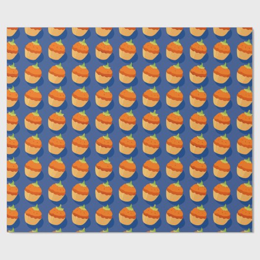 Papier Cadeau Vibes d'automne Citrouille Cupcakes cadeau (Plat)