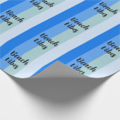 Papier Cadeau Vibes De Plage, Bleues (Coin)