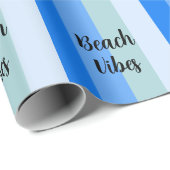 Papier Cadeau Vibes De Plage, Bleues (Coin rond)