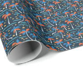 Papier Cadeau Vibes de plage : Élégance hawaïenne Vintage. (Coin rond)