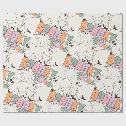 Papier Cadeau Vibes éffrayantes tendance Pastel Retro Ghost Hall (Plat)