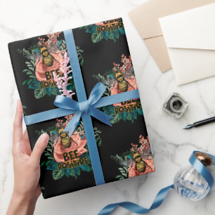 Papier Cadeau Vibes florales positives des abeilles