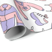 Papier Cadeau Vibes roses 90s Mode (Coin rond)