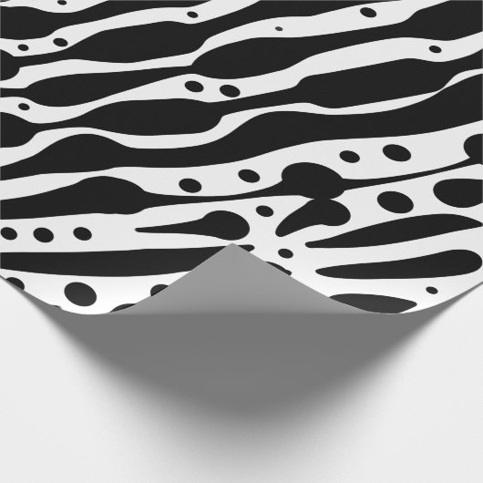 Papier Cadeau Vibes Zebra avec points de brosse coups et points (Coin)