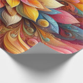 Papier Cadeau Vibrant 3D Abstrait Floral Oil Texture Art (Coin)