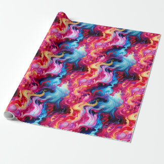 Papier Cadeau Vibrant Abstract Fluid Art Wrapping Paper