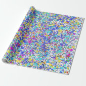 Papier Cadeau Vibrant Abstract Watercolor Splatter Pattern (Déroulé)