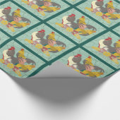 Papier Cadeau Vibrant défilé de coq : poulet coloré (Coin)