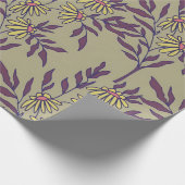 Papier Cadeau Vibrant Floral Pattern with Yellow Daisies  (Coin)