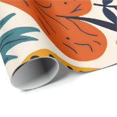 Papier Cadeau Vibrant Folk Art Floral Seamless Pattern (Coin rond)