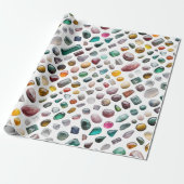 Papier Cadeau Vibrant Gemstone Pattern (Déroulé)