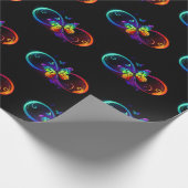 Papier Cadeau Vibrant infinity with rainbow butterfly on black (Coin)