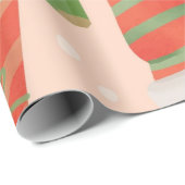 Papier Cadeau Vibrant Noël rose présente (Coin rond)