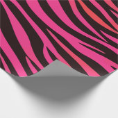 Papier Cadeau Vibrant Orange and Pink Zebra Stripe Pattern (Coin)