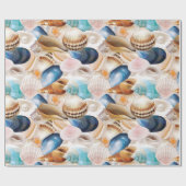 Papier Cadeau Vibrant partout sur les coquillages à motifs (Plat)
