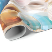 Papier Cadeau Vibrant partout sur les coquillages à motifs (Coin rond)