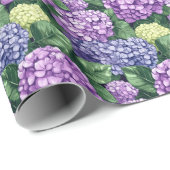 Papier Cadeau Vibrant Purple Floral Pattern (Coin rond)