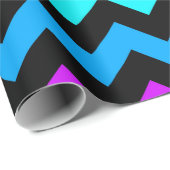 Papier Cadeau Vibrant Rainbow Chevron Motif (Coin rond)