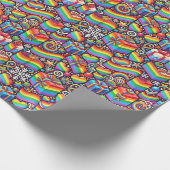 Papier Cadeau Vibrant Rainbow Pride Christmas Wrapping Paper (Coin)