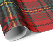 Papier Cadeau Vibrant Red and Black Scottish Tartan Plaid (Coin rond)