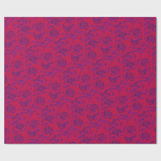 Papier Cadeau Vibrant Rose Flowers Pattern (Plat)