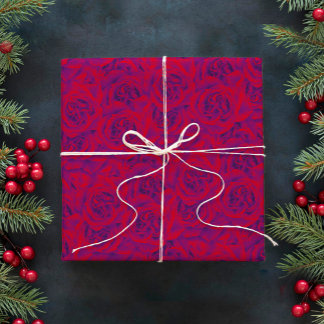 Papier Cadeau Vibrant Rose Flowers Pattern