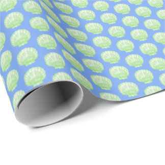 Papier Cadeau Vibrant Shell (Green and Blue) Wrapping Paper