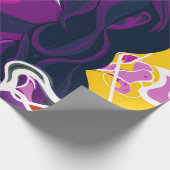 Papier Cadeau Vibrant Stylized Portrait with Abstract Elements (Coin)